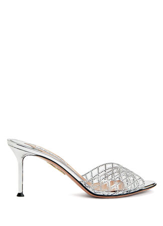 Aquazzura Kadın Lumière Silver Terlik Gri 36