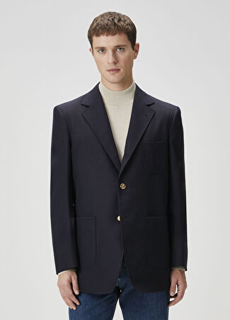 Thom Browne Erkek Lacivert Yün Ceket 1 It