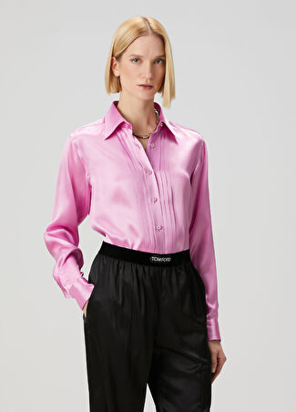 Tom Ford Kadın Pembe İpek Gömlek 36 It