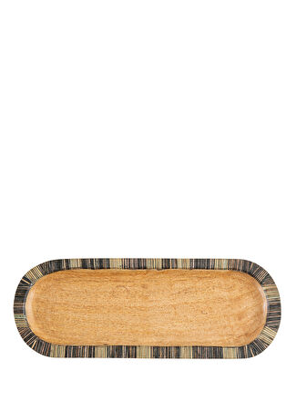 Chakra Sanian Natural Lacivert Sunum Tabağı 40 X 15 Cm -1