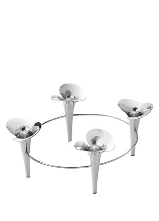 Georg Jensen Bloom Silver Çelik Mumluk Gri -1