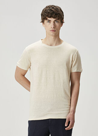 Fradi Erkek Sarı Keten T-Shirt L