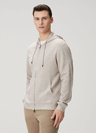 Pal Zileri Erkek Açık Kahverengi Kapüşonlu Sweatshirt 50 It