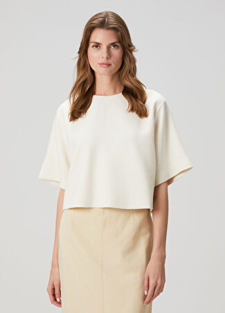 House Of Dagmar Kadın Krem T-Shirt Bej 34 Fr