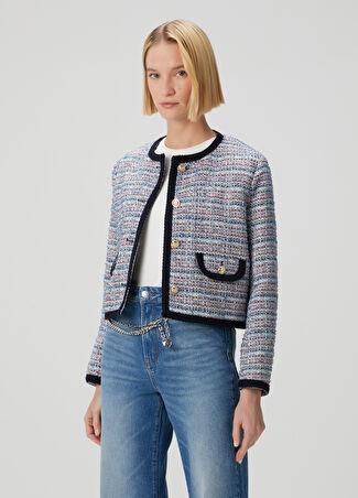 Maje Kadın Vilany Mavi Tweed Ceket 38 It -1