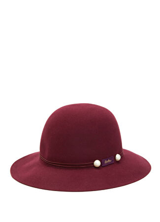 Borsalino Erkek Bordo Logo Detaylı Şapka 58