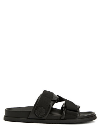 Moncler Kadın Mon Summer Siyah Deri Terlik 36