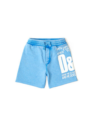 Dolce&gabbana Erkek Bebek Mavi Beyaz Logolu Bermuda 24-30 Ay
