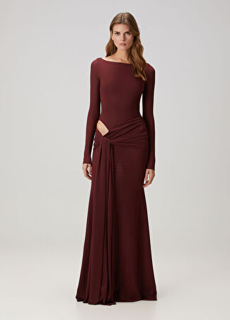 Alex Perry Kadın Bordo Cut-out Maksi Abiye Elbise 6 Au
