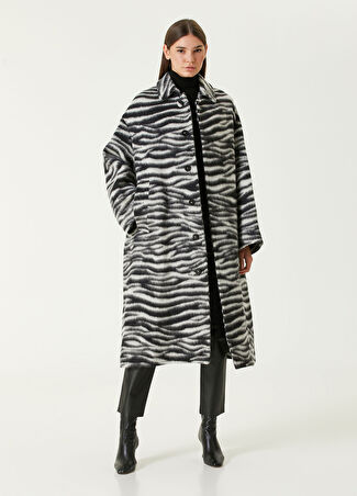 Marc Jacobs Kadın Zebra Desenli Palto Siyah M/l
