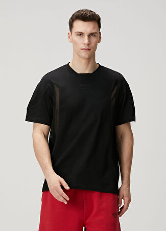 Helmut Lang Erkek Siyah File Garni Detaylı T-Shirt S
