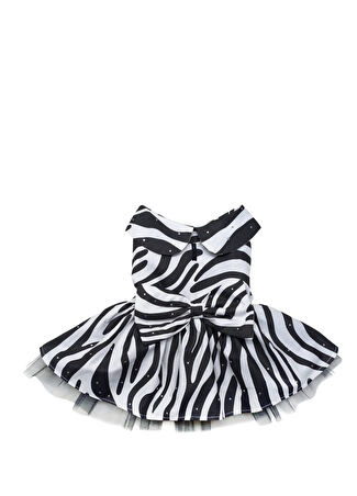 Mer.paww Zebra Taşlı Kedi Ve Köpek Elbisesi Siyah M -1