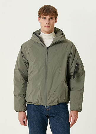 Alpha Industries Erkek Yeşil Kapüşonlu Puff Mont Gri Xs