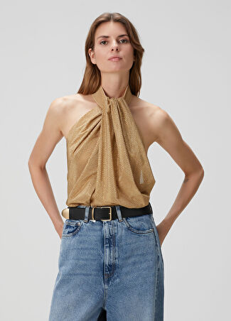 Stella Mccartney Kadın Gold Taşlı İpek Bluz Pembe 40 It