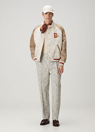 Drôle De Monsieur Erkek Golfeur Bej Tweed Dokulu Pantolon L