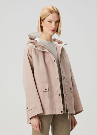 Brunello Cucinelli Kadın Pembe Kapüşonlu Mont 36 It