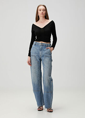 Alexander Wang Kadın Mavi Taşlı Jean Pantolon 25 Us