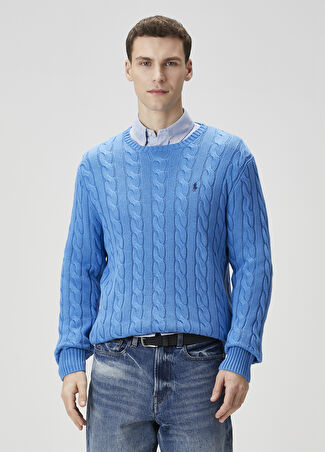 Polo Ralph Lauren Erkek Mavi Örgü Dokulu Kazak Xl -1