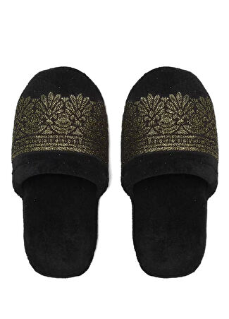 Versace Siyah Desenli Havlu Terlik