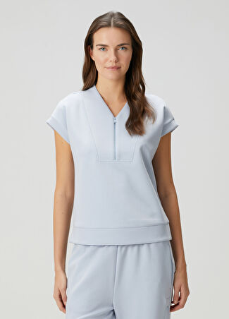 Beymen Collection Collection Kadın Mavi Fermuar Detaylı Sweatshirt Xs