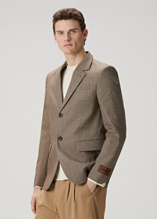 Zadig&voltaire Erkek Bej Mikro Desenli Yün Blazer 52 It -1