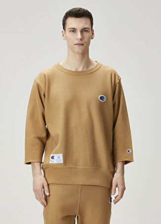 Champion Erkek Taba Logo Detaylı Sweatshirt Turuncu S