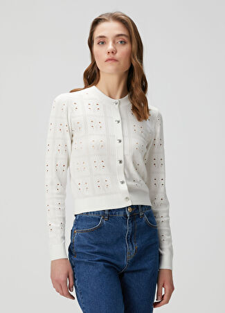 Beymen Collection Collection Kadın Beyaz Ajurlu Hırka Xl