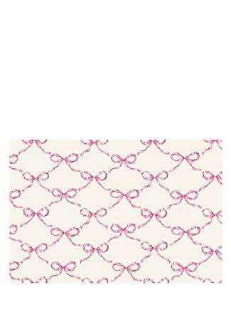 Hester & Cook Pink Bow Lattice 24 Lü Kağıt Servis Altlığı Çok Renkli -1