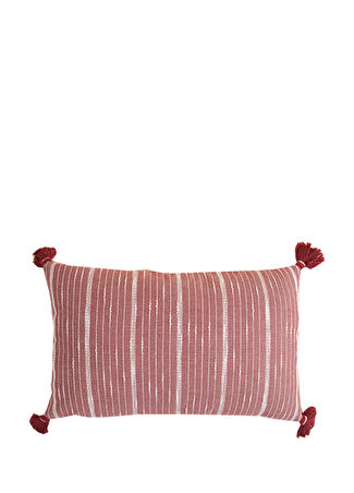 Buldan S Clara Ponponlu Böğürtlen Kırlent 35x55 Cm Bordo -1
