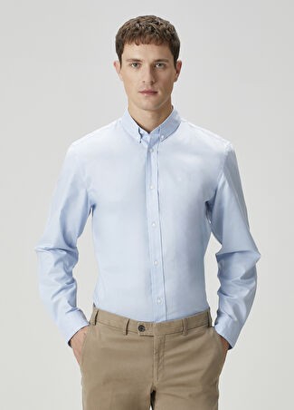 Calvin Klein Erkek Regular Fit Mavi Oxford Gömlek M -1