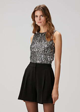Dolce&gabbana Kadın Silver Payetli Bluz Gri 40 It