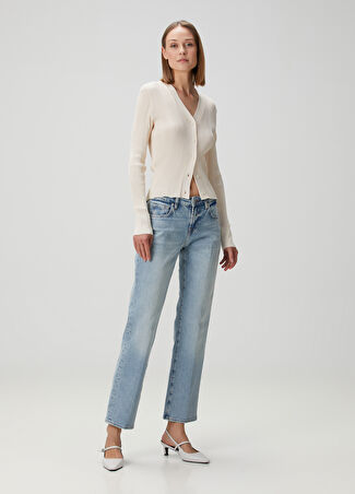 7 For All Mankind Kadın Calie Mavi Straight Leg Jean Pantolon 23 Us -1