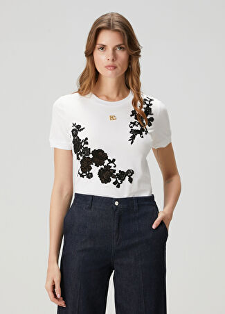 Dolce&gabbana Kadın Beyaz T-Shirt 38 It