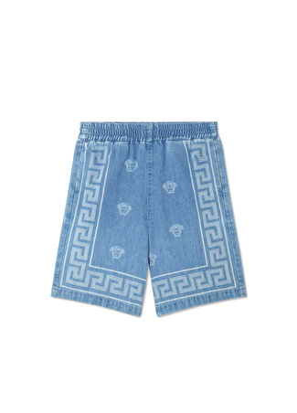 Versace Erkek Çocuk Şort Mavi 6 Yaş -1