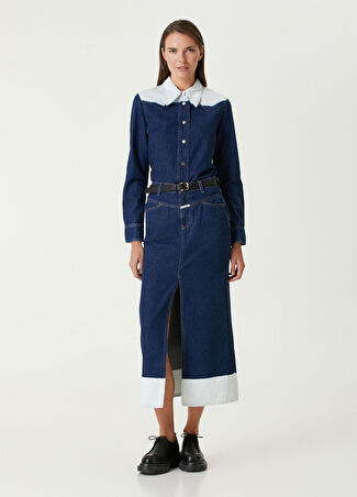 Closed Kadın Mavi Midi Denim Etek 24 Us