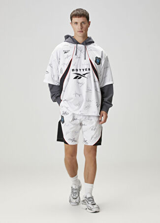 Reebok Erkek Soccer Beyaz Siyah Baskılı Şort S