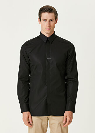 Givenchy Erkek Classic Fit Siyah Poplin Gömlek 39 It