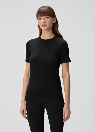 Y-3 Kadın Running Fitted Siyah T-Shirt Xs