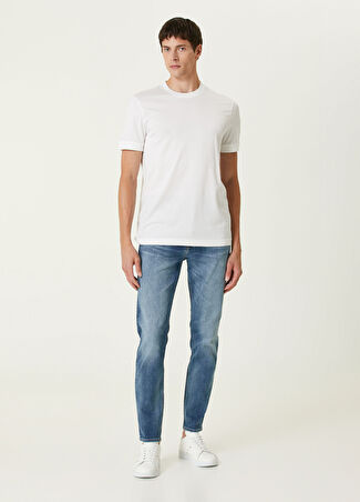 7 For All Mankind Erkek Slimmy Tapered Fit Indigo Jean Pantolon Mavi 28 Us