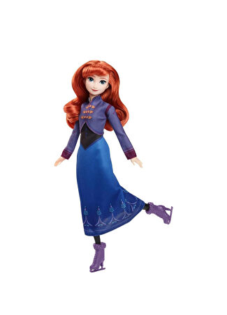 Disney Princess Kız Çocuk Karlar Ülkesi Buz Pateni Temalı Anna Model Bebek -1