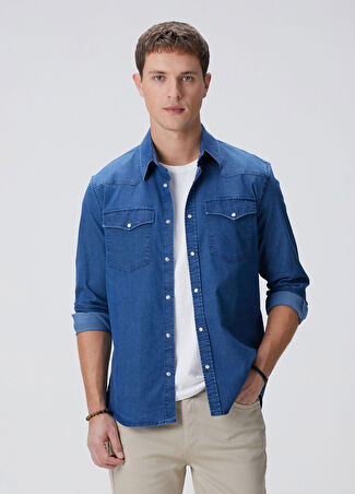 Network Erkek Mavi Non-denim Gömlek Xs