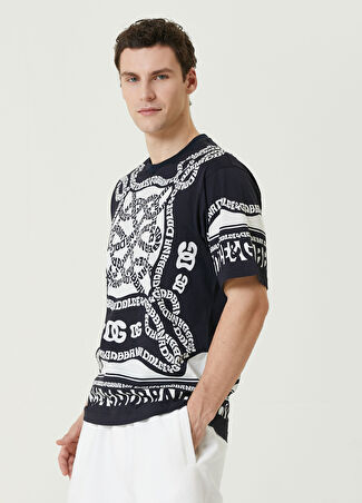 Dolce&gabbana Erkek Lacivert Logo Baskılı T-Shirt 48 It
