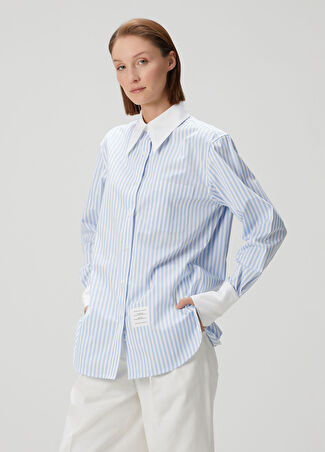 Thom Browne Kadın Çizgili Gömlek Mavi 40 It