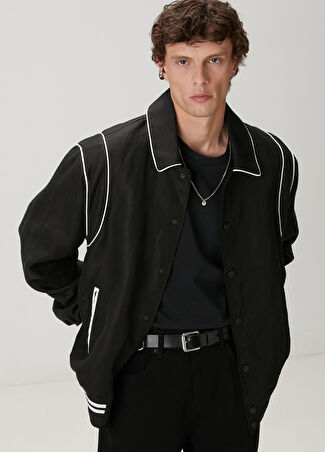 Academia Erkek Siyah Keten Bomber Mont Xs