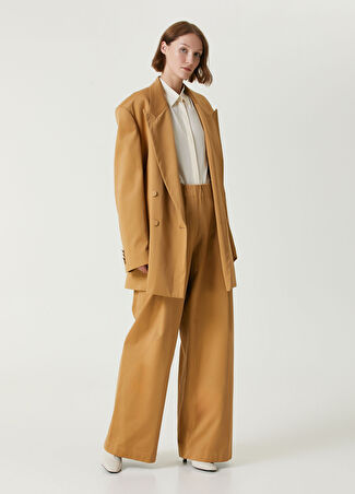 Dries Van Noten Kadın Kum Wide Leg Pantolon Bej Xs