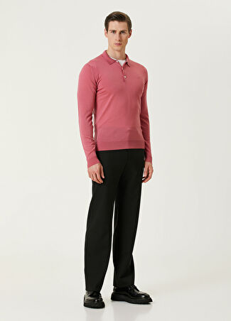 John Smedley Erkek Belper Pembe Polo Yaka Yün Triko S