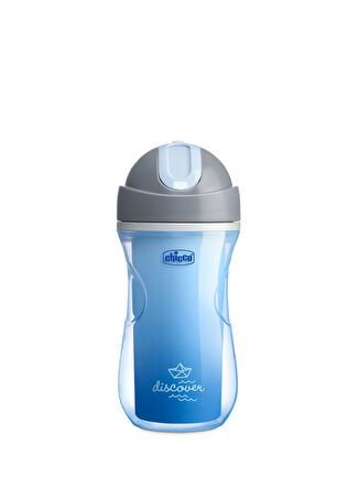 Chicco Çocuk Isı Yalıtımlı Pipetli Spor Mavi Alıştırma Bardağı -1