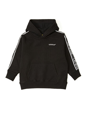 Off-white Erkek Çocuk Siyah Kapüşonlu Sweatshirt 4 Yaş