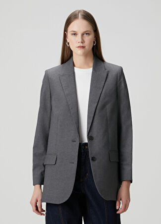 Zadig&voltaire Kadın Gri Arkası Taşlı Sloganlı Blazer 38 It