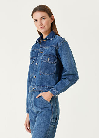 Hommegirls Kadın Mavi Denim Ceket M